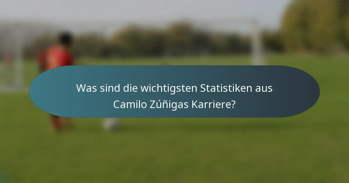 Was sind die wichtigsten Statistiken aus Camilo Zúñigas Karriere?