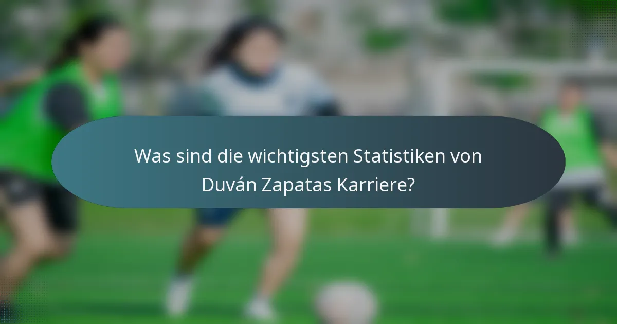 Was sind die wichtigsten Statistiken von Duván Zapatas Karriere?