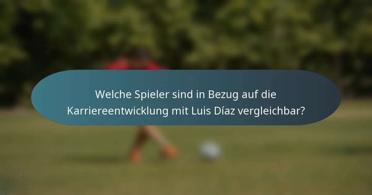 Welche Spieler sind in Bezug auf die Karriereentwicklung mit Luis Díaz vergleichbar?