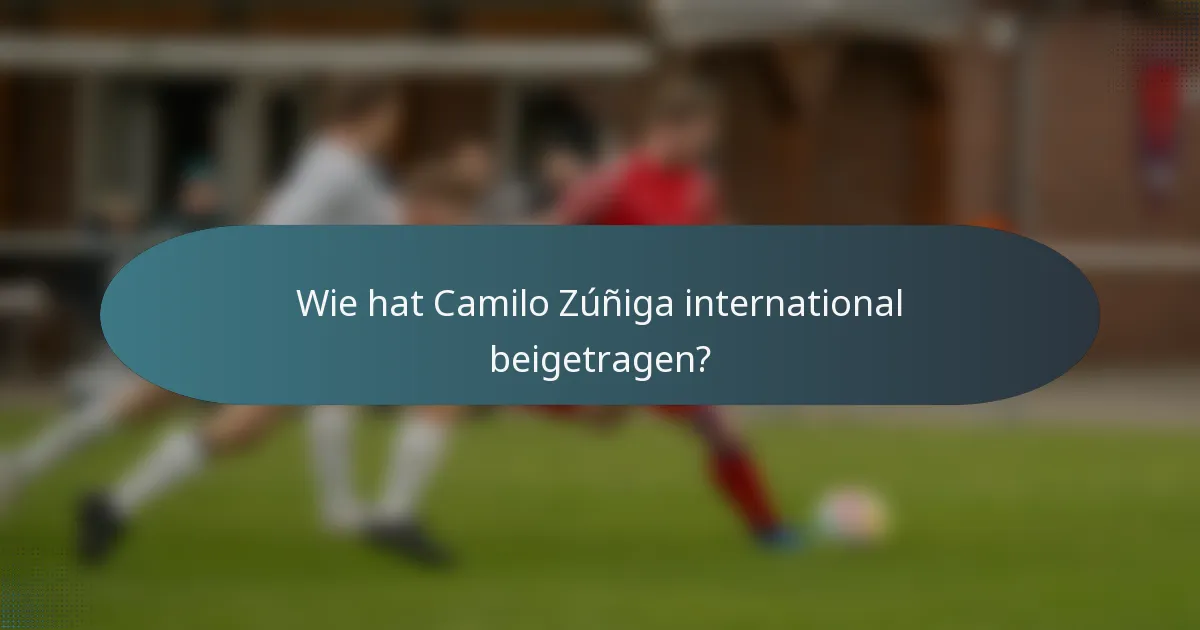Wie hat Camilo Zúñiga international beigetragen?